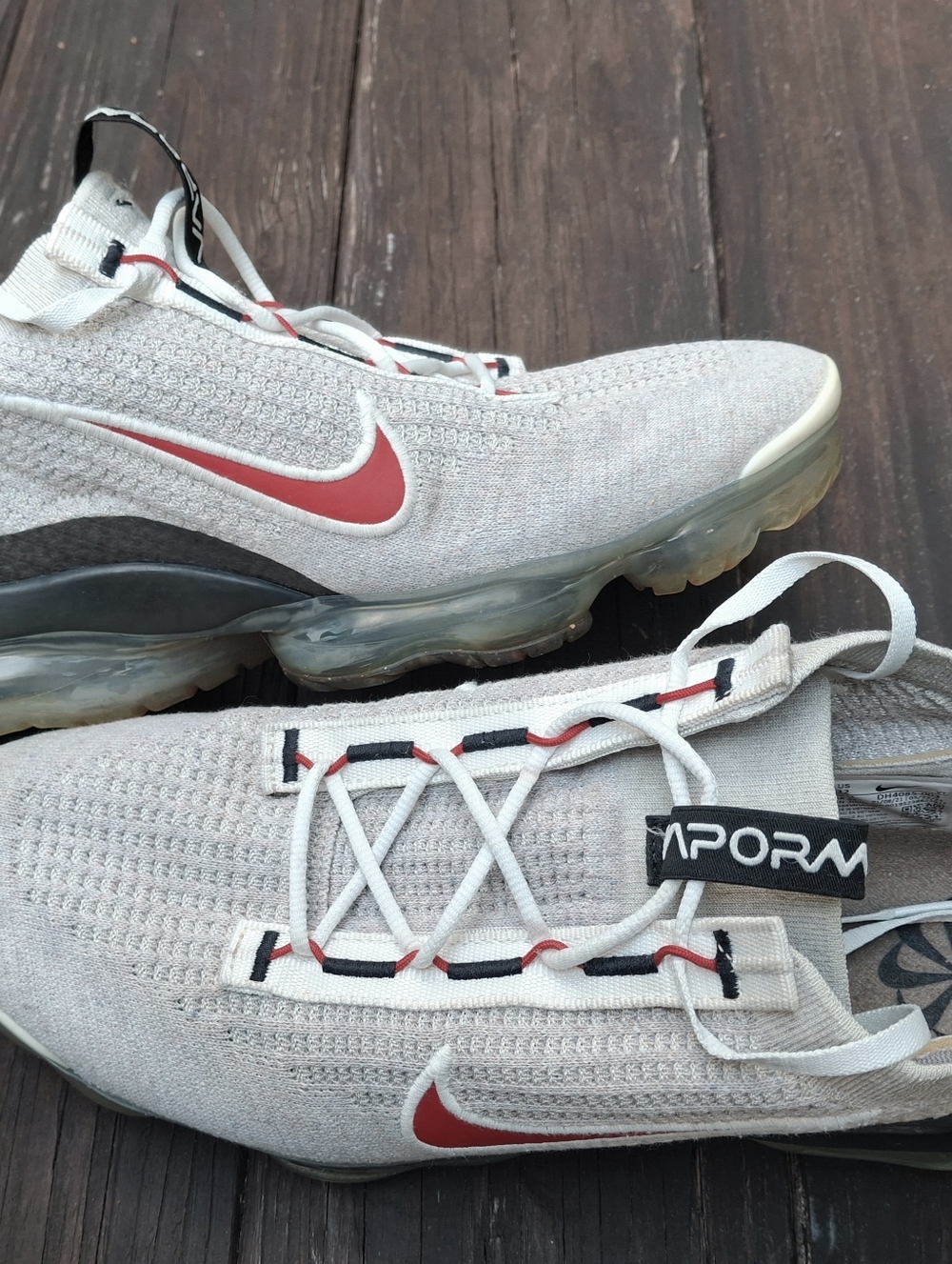 Nike Air Vapormax Flyknit Light Bone University Shoes Size 12 - Picture 6 of 12